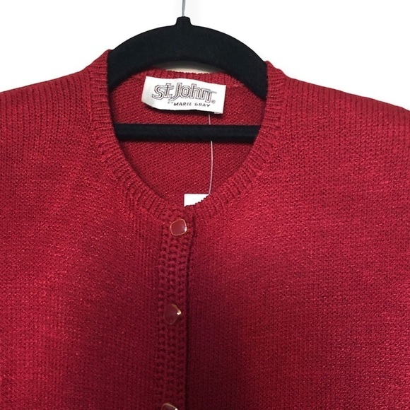 St. John knit long sleeve midi sweater dress red by Marie Gray - Picture 6 of 8